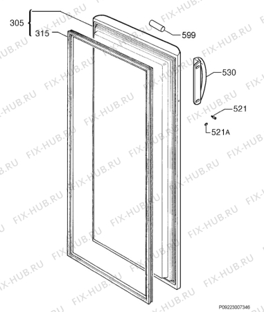 Взрыв-схема холодильника Electrolux SEMIPROFW - Схема узла Door 003